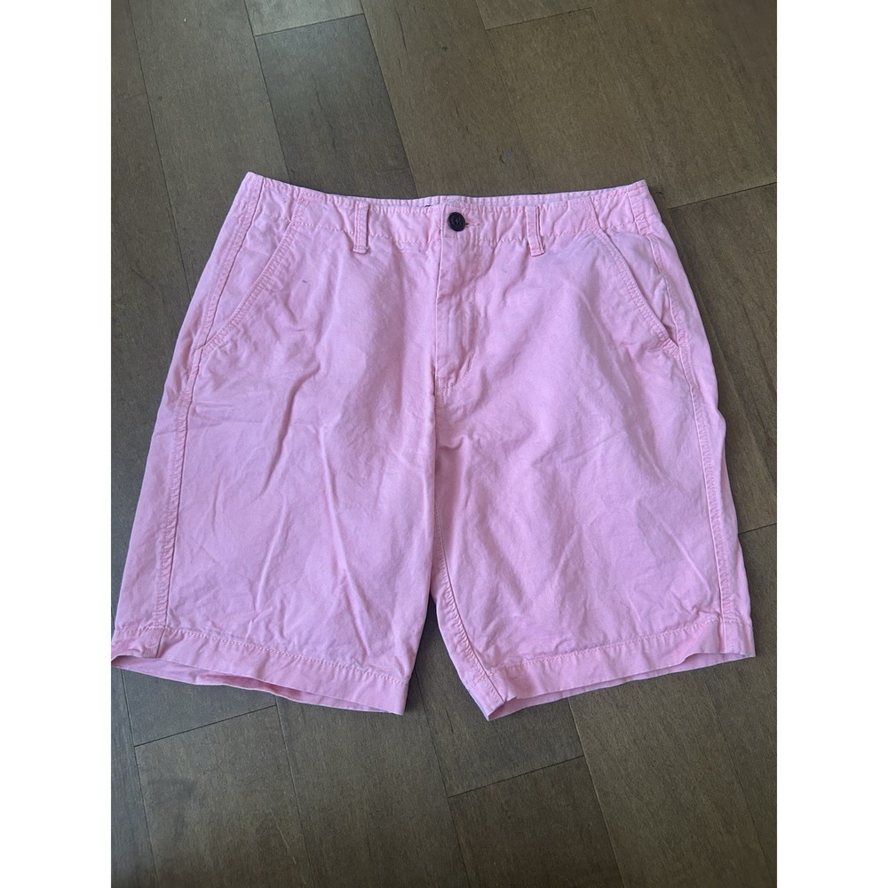 Aeropostale Shorts 32 Chino Modern Pink 100% Cotton Flat Front 9" Inseam
